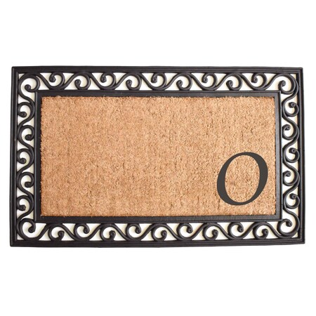 Monogram Door Mat, Coir, Black, Natural, 22 in W x 36 in L